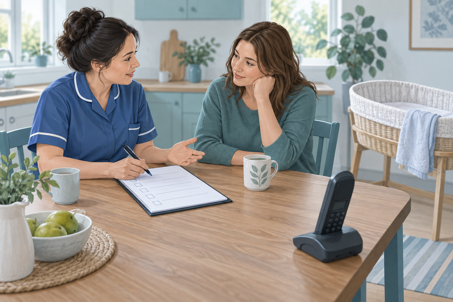 Illustration: plan family communication and follow-up support before considering a home service.